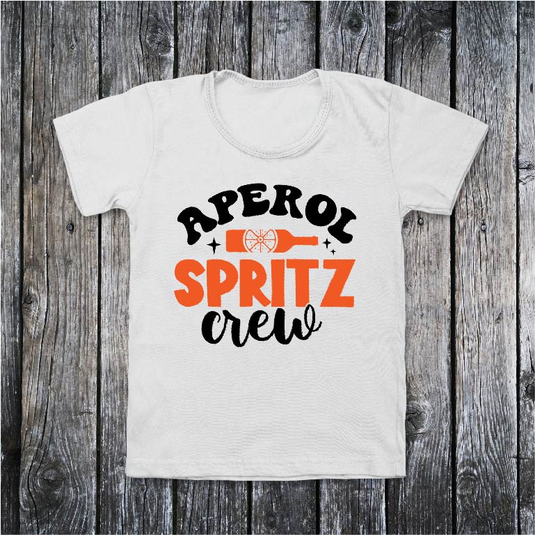 Bügelbild - Aufbügler - DTF - Bügeltransfer - Aperol Spritz Crew - ca. 25cm