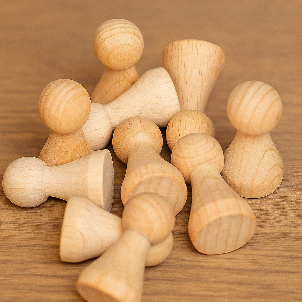 Holz-Figurenkegel zum Basteln – vielseitig & kreativ 10er Set