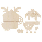 Holzbausatz - Weihnachtstasse ca. 10,7cm x 9,8cm aus Sperrholz