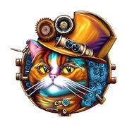 Bügelbild - Aufbügler - Bügeltransfer - Punk-Katze - Cat