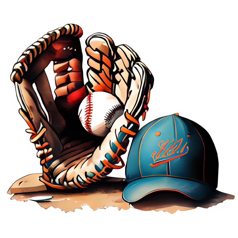 Aufbügler - Bügelbild - Bügeltransfer -Baseball - Home Run - Baseball Glove