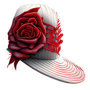 Bügelbild - Bügeltransfer - Aufbügler - Bascap mit Rose - Kappe - Cap