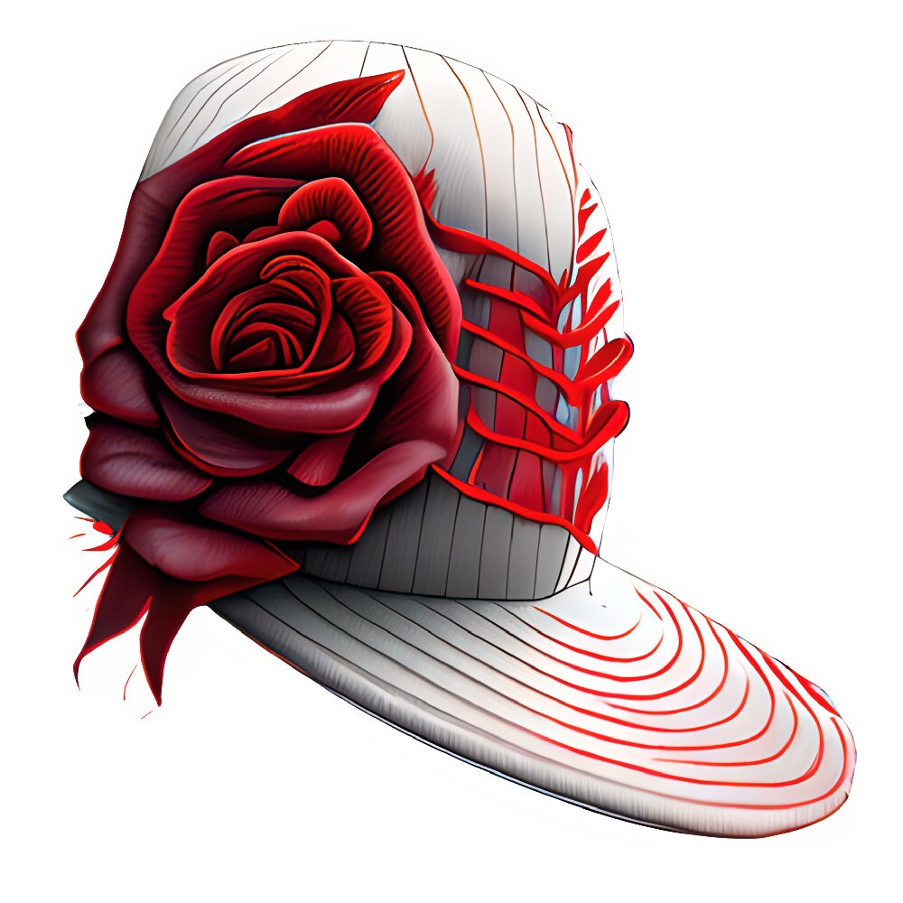 Bügelbild - Bügeltransfer - Aufbügler - Bascap mit Rose - Kappe - Cap