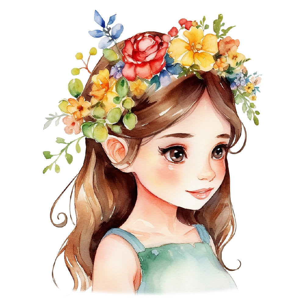 Aufbügler - Bügelbild - Bügeltransfer - Blumenmädchen