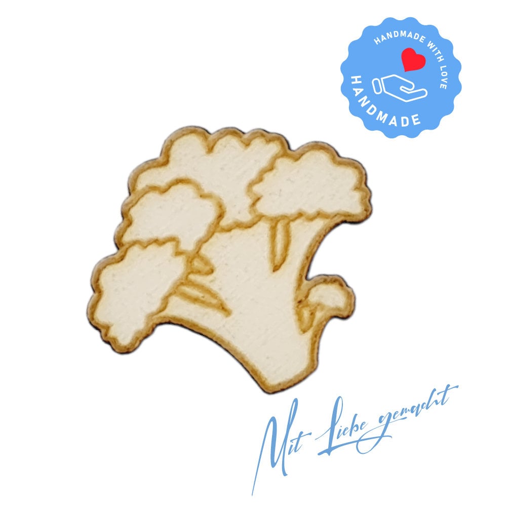 Broccoli - Gemüse - Holz Deko 25er Set - aus Pappelholz zum DIY - Basteln, Dekorieren, Verzieren von Geschenken, Karten, Bastelarbeiten