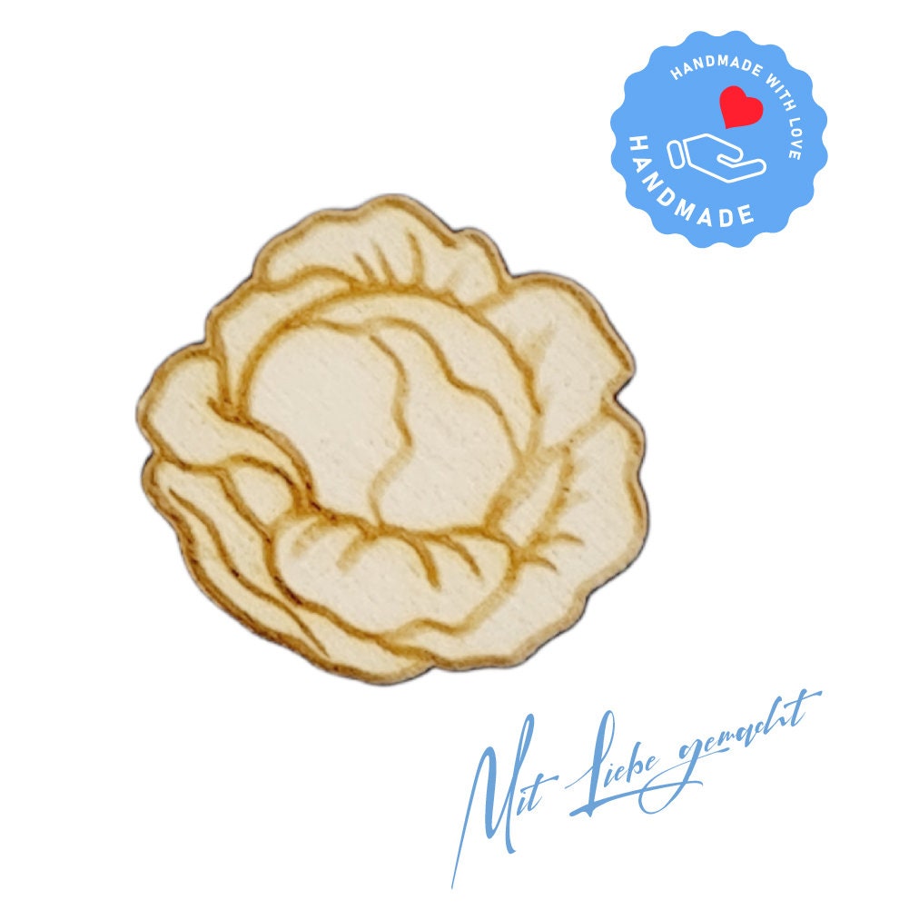 Kohl - Gemüse - Holz Deko 25er Set - aus Pappelholz zum DIY - Basteln, Dekorieren, Verzieren von Geschenken, Karten, Bastelarbeiten