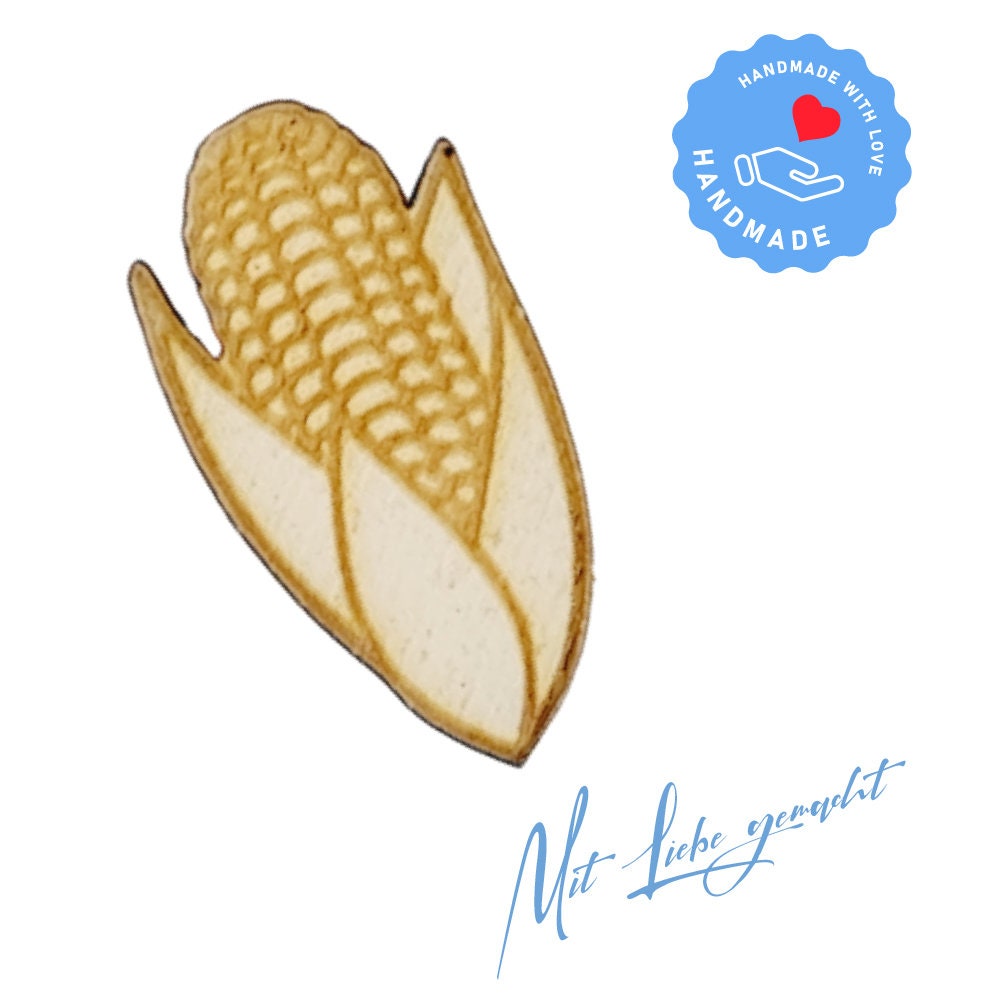 Maiskolben - Gemüse - Holz Deko 25er Set - aus Pappelholz zum DIY - Basteln, Dekorieren, Verzieren von Geschenken, Karten, Bastelarbeiten