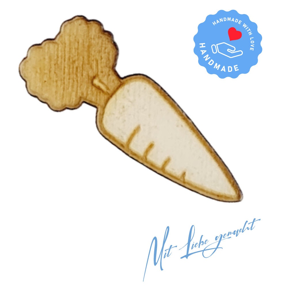Möhre - Gemüse - Holz Deko 25er Set - aus Pappelholz zum DIY - Basteln, Dekorieren, Verzieren von Geschenken, Karten, Bastelarbeiten
