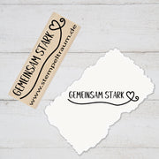 Motivstempel mit Text - GEMEINSAM STARK - mit Herz - Stempel Geschenk - DIY Stempel zum Basteln von Karten, Papier, Stoffen, Dekoration
