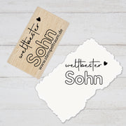 Stempel Motivstempel mit Text - weltbester Sohn - Geschenk - DIY Stempel zum Basteln von Karten, Papier, Stoff, Holz, Dekoration, Kinder