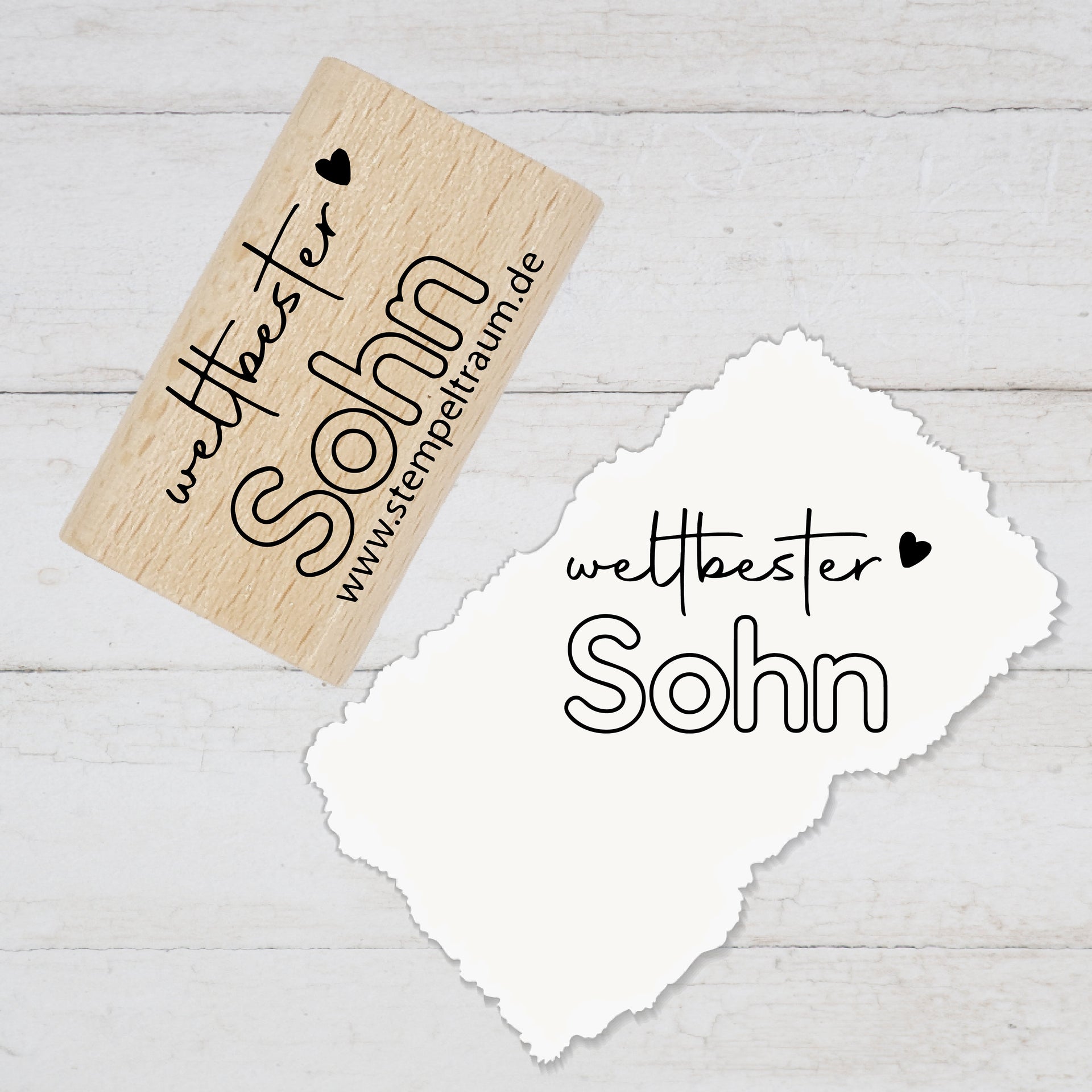 Stempel Motivstempel mit Text - weltbester Sohn - Geschenk - DIY Stempel zum Basteln von Karten, Papier, Stoff, Holz, Dekoration, Kinder