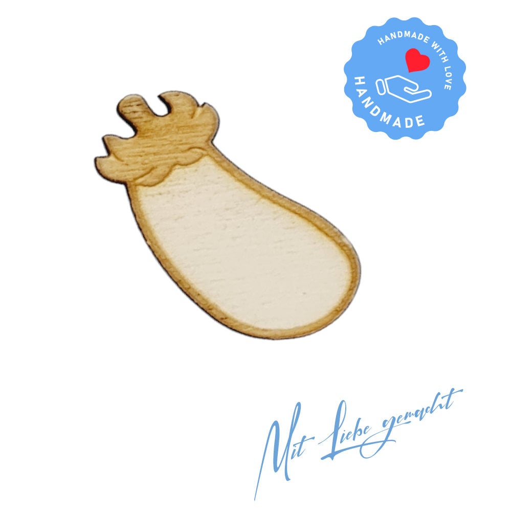 Aubergine - Gemüse - Holz Deko 25er Set - aus Pappelholz zum DIY - Basteln, Dekorieren, Verzieren von Geschenken, Karten, Bastelarbeiten