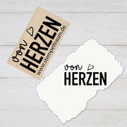 Textstempel - von HERZEN -Stempel Geschenk - DIY Stempel zum Basteln von Karten, Papier, Stoffen, Holz, Dekoration