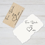 Stempel Motivstempel mit Text - Für Dich von Herzen - Mit Herz - Geschenk - DIY Stempel zum Basteln von Karten, Papier, Stoffen, Holz, Deko