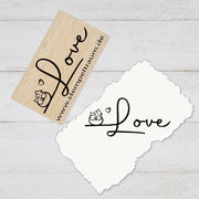 Stempel Motivstempel mit Text - Love, Geschenk - DIY Stempel zum Basteln von Karten, Papier, Stoff, Holz, Dekoration, Geschenk, denk an dich
