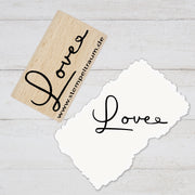 Stempel Motivstempel mit Text - Love - Geschenk - DIY Stempel zum Basteln von Karten, Papier, Stoff, Holz, Dekoration, Liebe, denk an dich