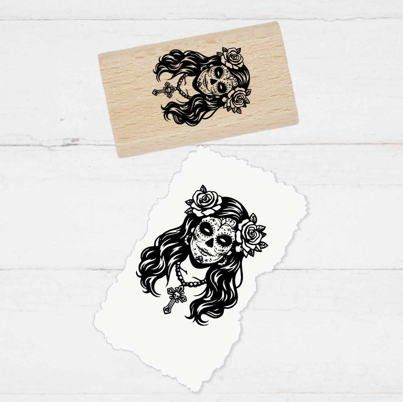 Stempel  - Motivstempel - La Catrina - Día de los Muertos - Geschenk - DIY Stempel zum Basteln von Karten, Papier, Stoff, Holz, Dekoration