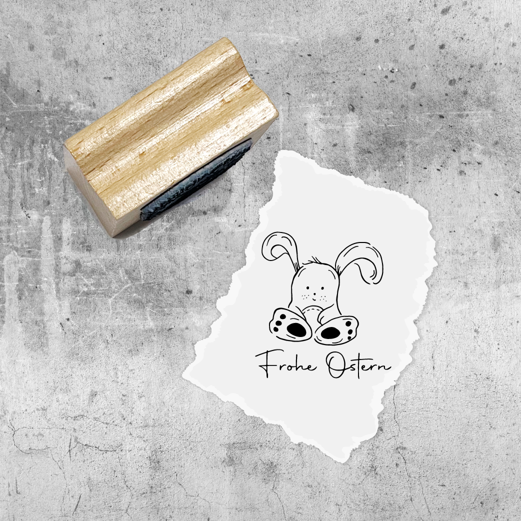 Stempel - Motivstempel - Ostern - Hase - Frohe Ostern, Geschenk - DIY Stempel zum Basteln von Karten, Papier, Stoff, Holz, Dekoration, Fest