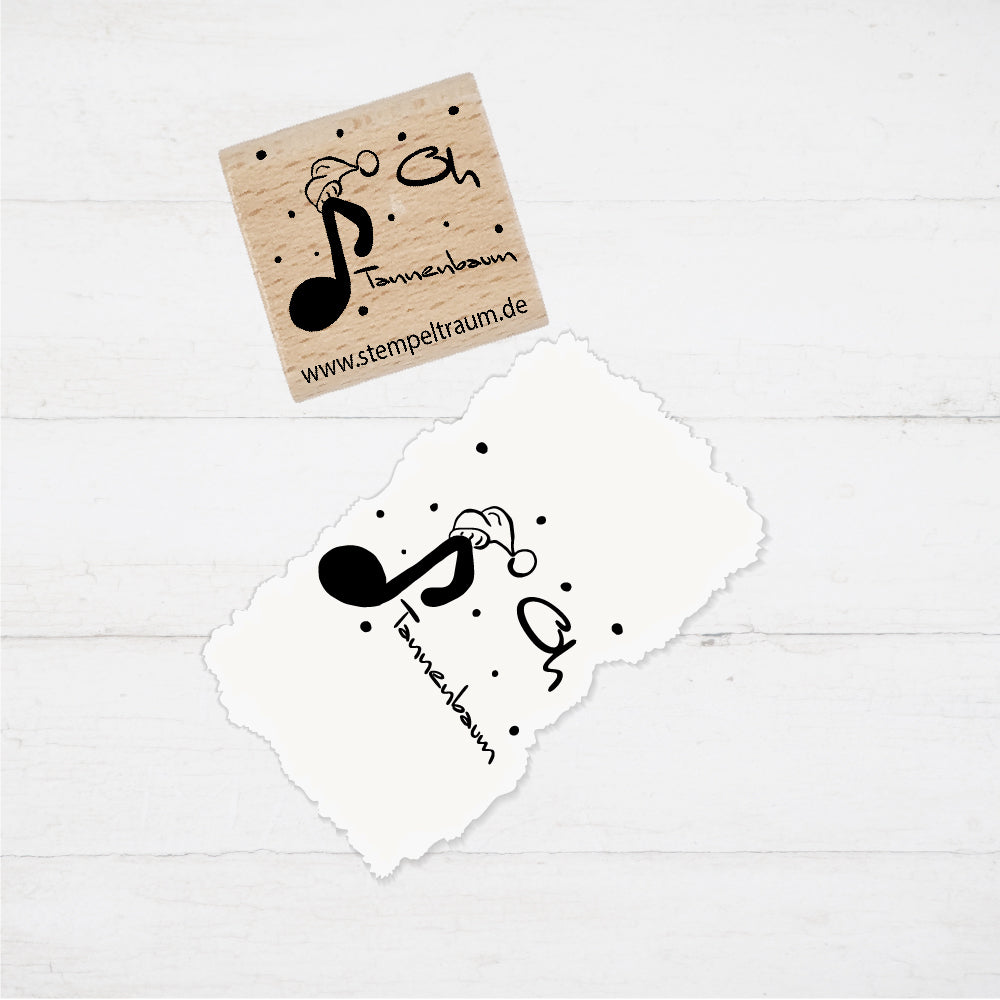 Motivstempel - Weihnachten - Oh Tannenbaum mit Notenschlüssel, Geschenk - DIY Stempel zum Basteln von Karten, Papier, Stoff, Holz, Deko