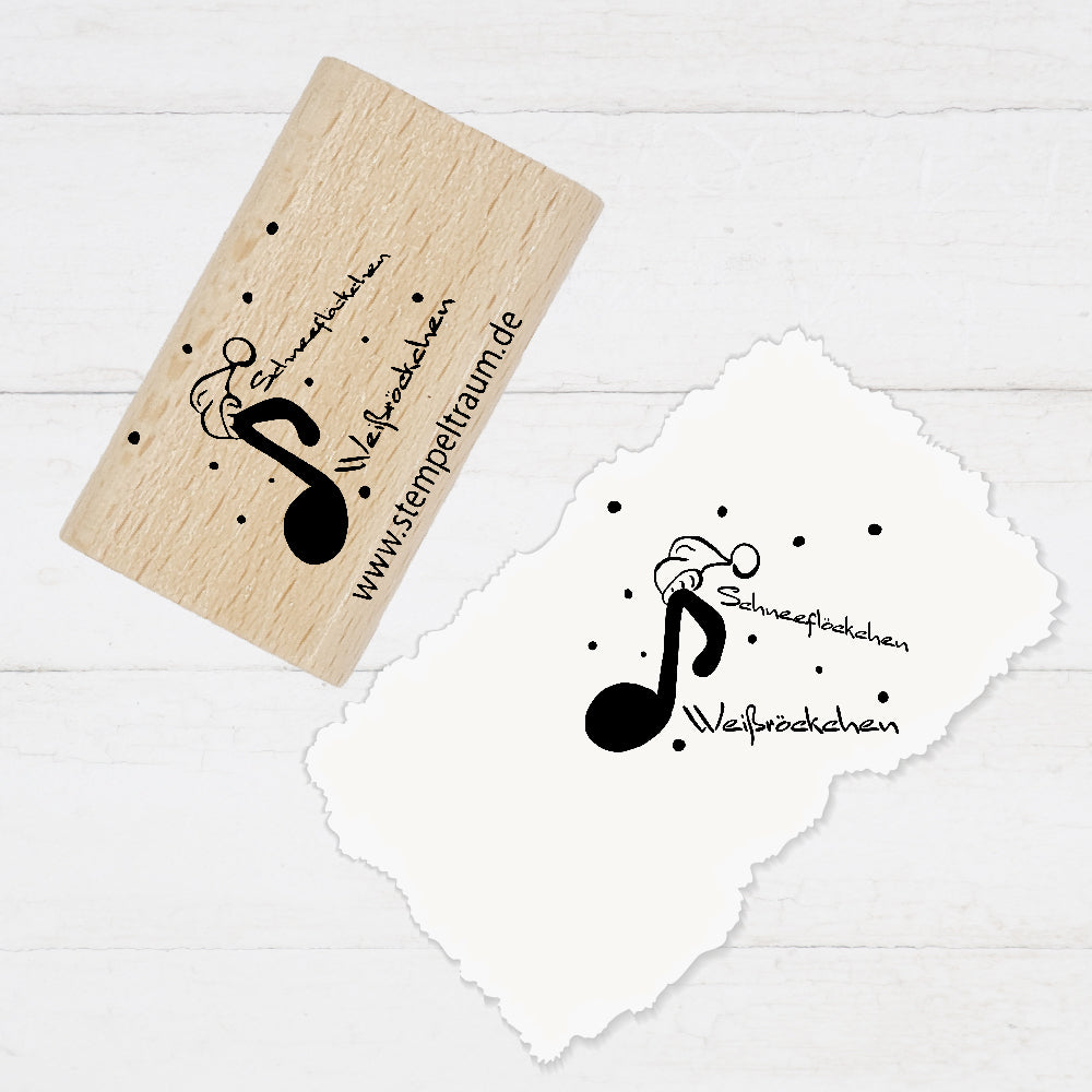 Motivstempel - Weihnachten - Schneeflöckchen Weißröckchen mit Notenschlüssel, Geschenk - DIY Stempel zum Basteln von Karten, Papier, Stoff