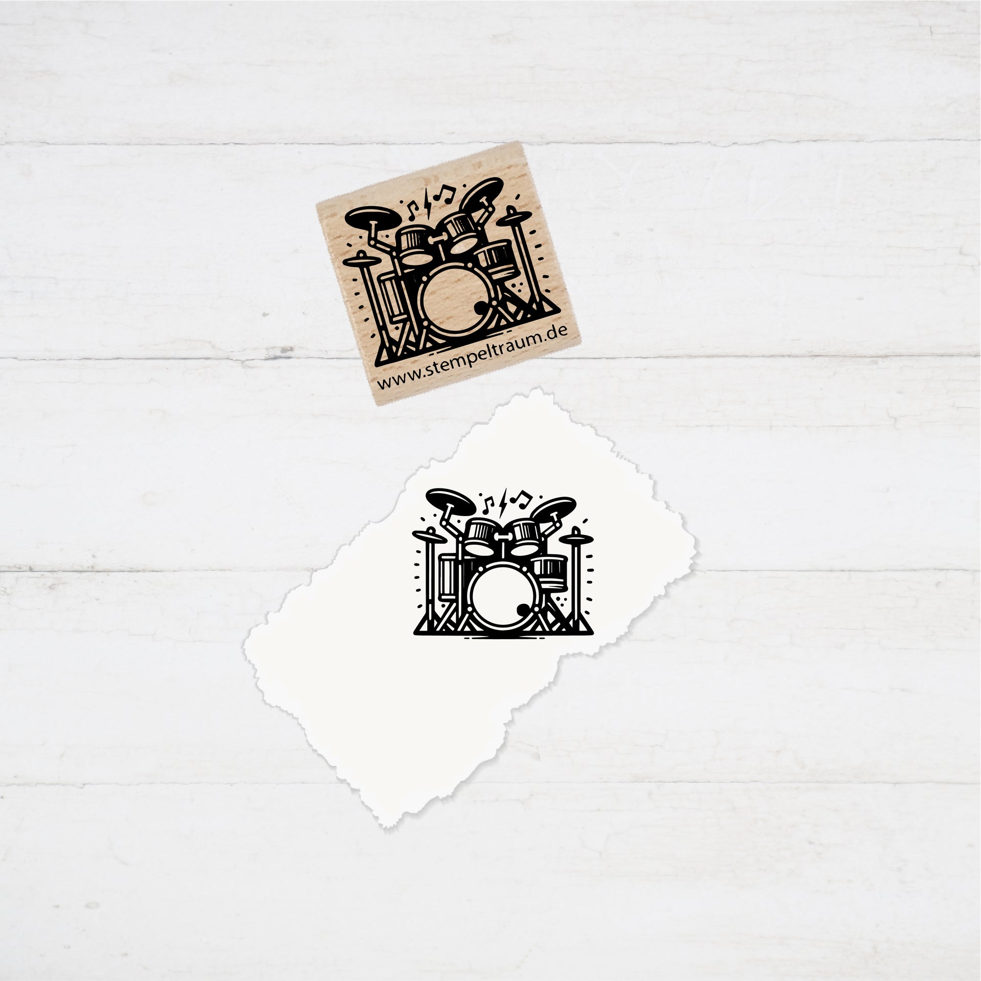 Motivstempel - Schlagzeug - Drum - Musik - Stempel Geschenk - DIY Stempel zum Basteln von Karten, Papier, Stoff