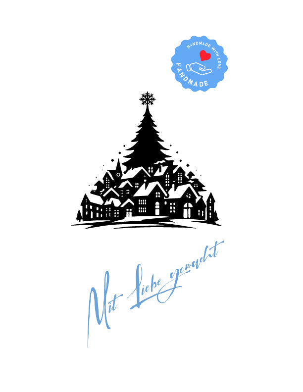 Motivstempel - Weihnachtsstadt - Weihnachten- Christmas - Stempel Geschenk - DIY Stempel zum Basteln von Karten, Papier, Stoff