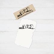 Motivstempel - Halloween-Szene Silhouette - Stempel Geschenk - DIY Stempel zum Basteln von Karten, Papier, Stoff
