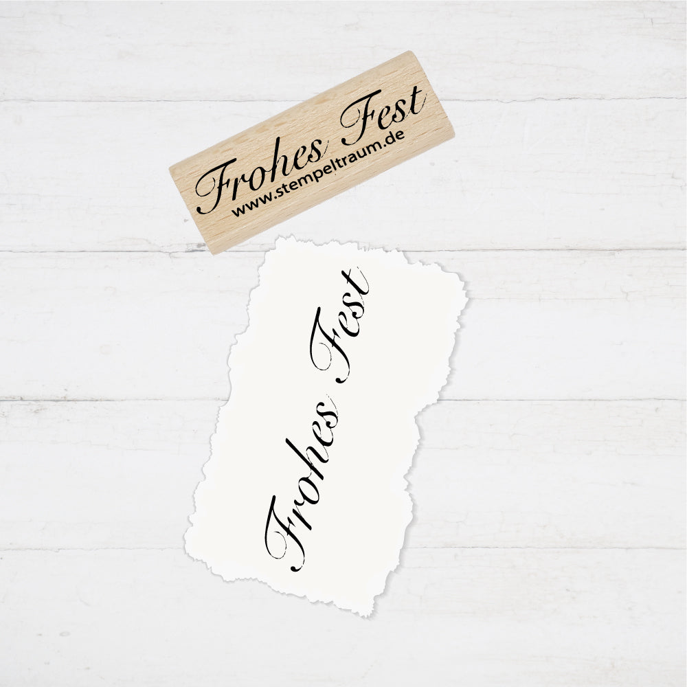 Textstempel - Weihnachten - Frohes Fest, Geschenk - DIY Stempel zum Basteln von Karten, Papier, Stoff, Holz, Deko