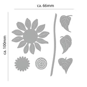 Metall Stanzform Sonnenblumen-Set für Scrapbooking & Karten – Hochwertige DIY Schablone aus Kohlenstoffstahl für Papier, Filz & Bastelprojekte