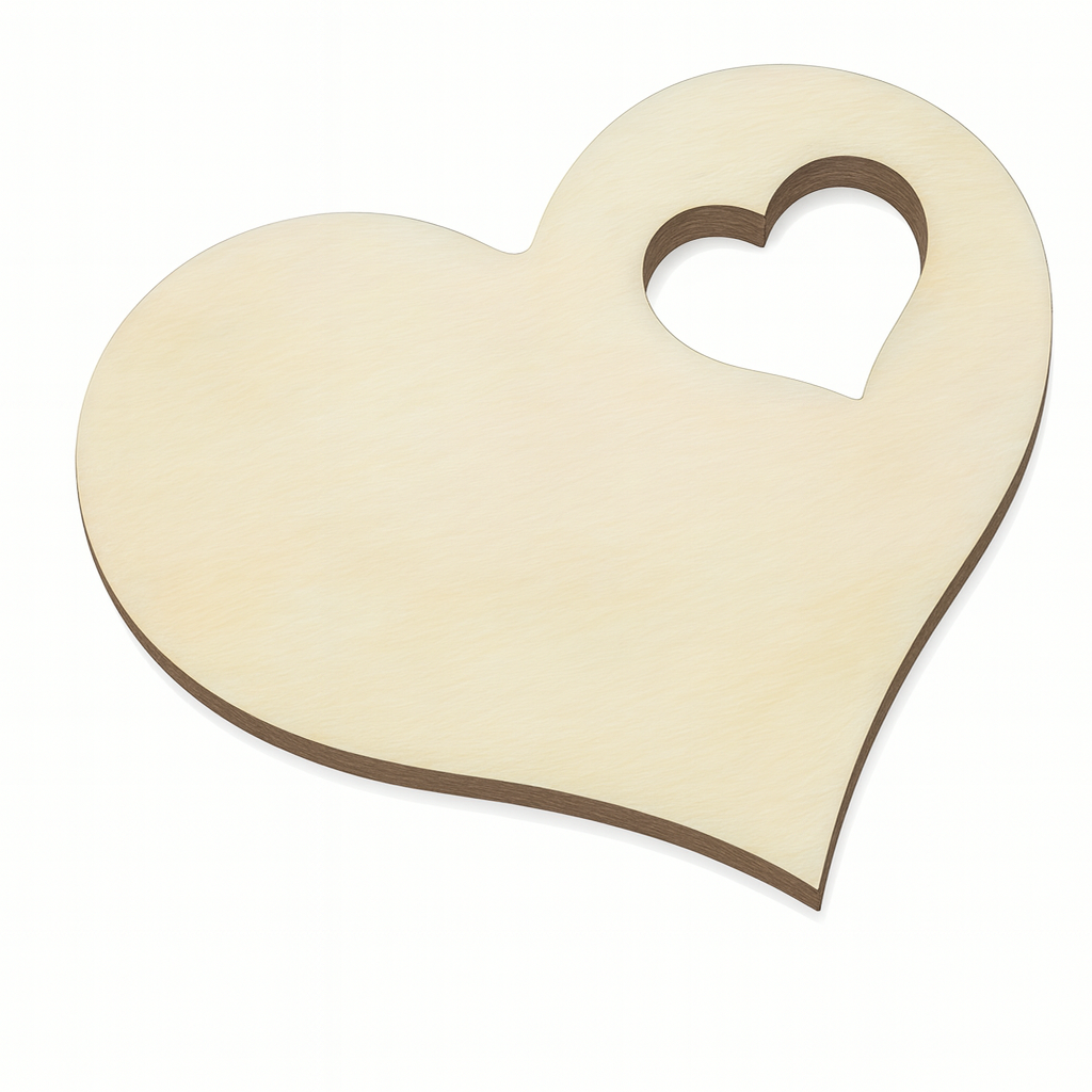 Herz Holzscheibe mit ausgelasertem Herz– Rohling zum Personalisieren – DIY Rohling - Hangtag