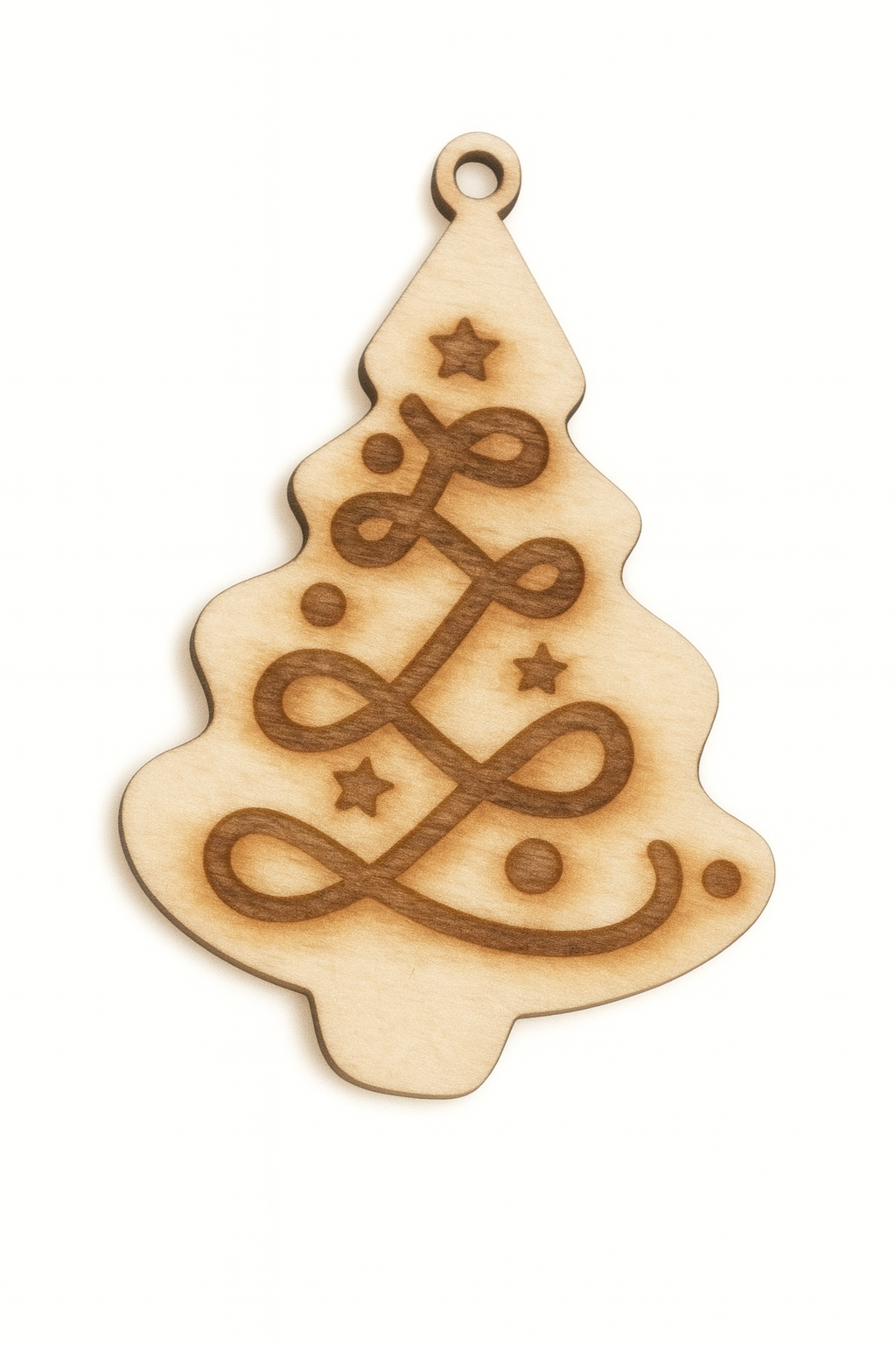 Tannenbaum mit eingelasertem Ornament - Anhänger - DIY - Basteln - Weihnachten
