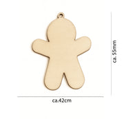 Lebkuchenman Silhouette Holzscheibe – Rohling zum Personalisieren – DIY Rohling - Weihnachten