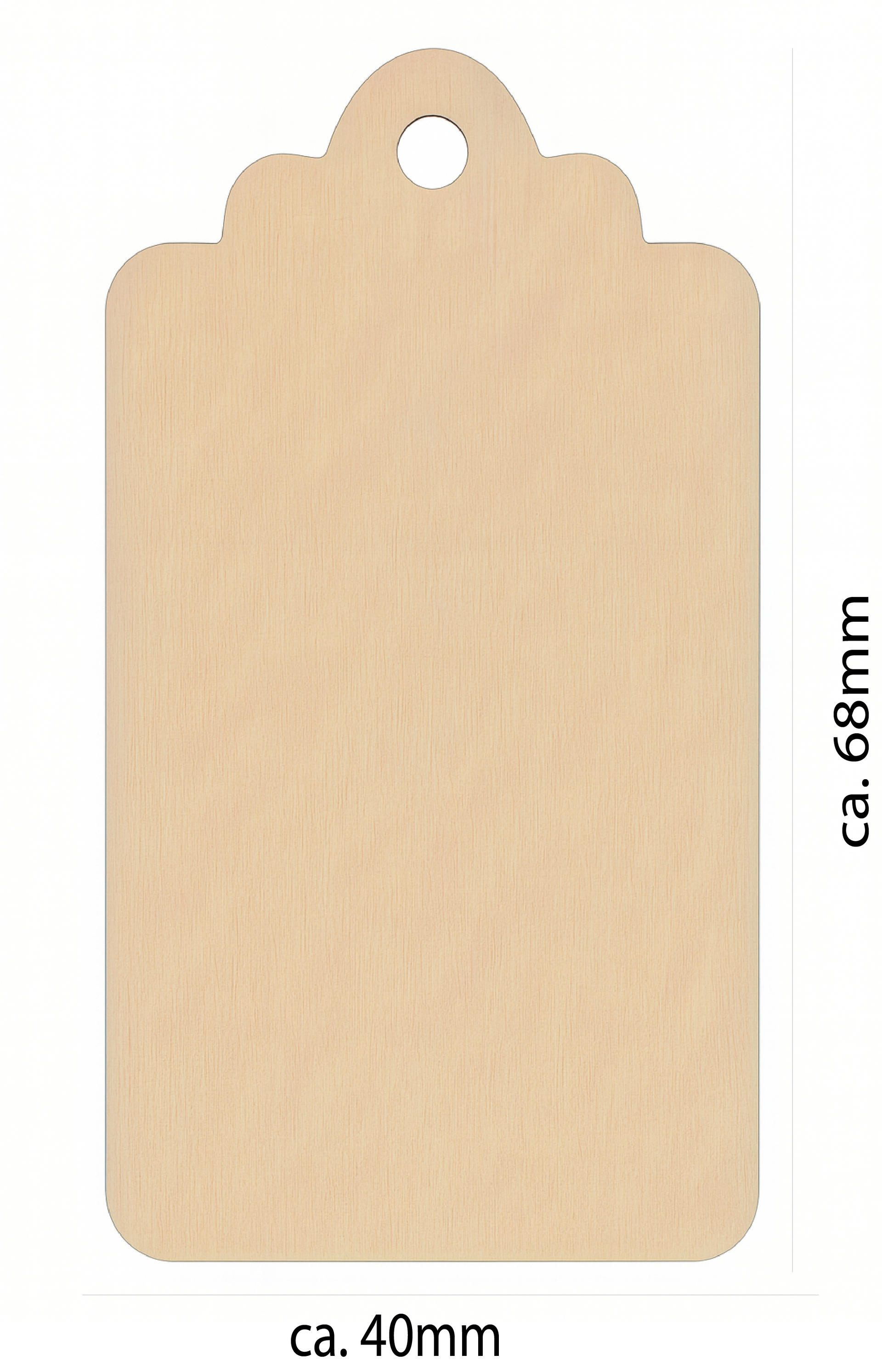 Rechteckige Holzscheibe - Hangtag – Rohling zum Personalisieren – DIY Rohling