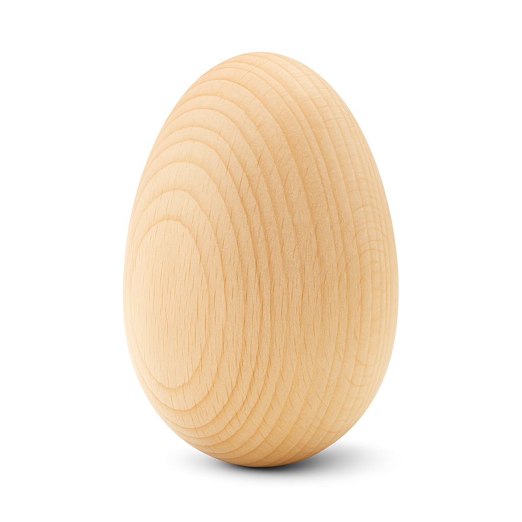 Holzei mit Halbloch Bohrung aus unbehandeltem Buchenholz – natürliche Deko & nachhaltiges Bastelmaterial