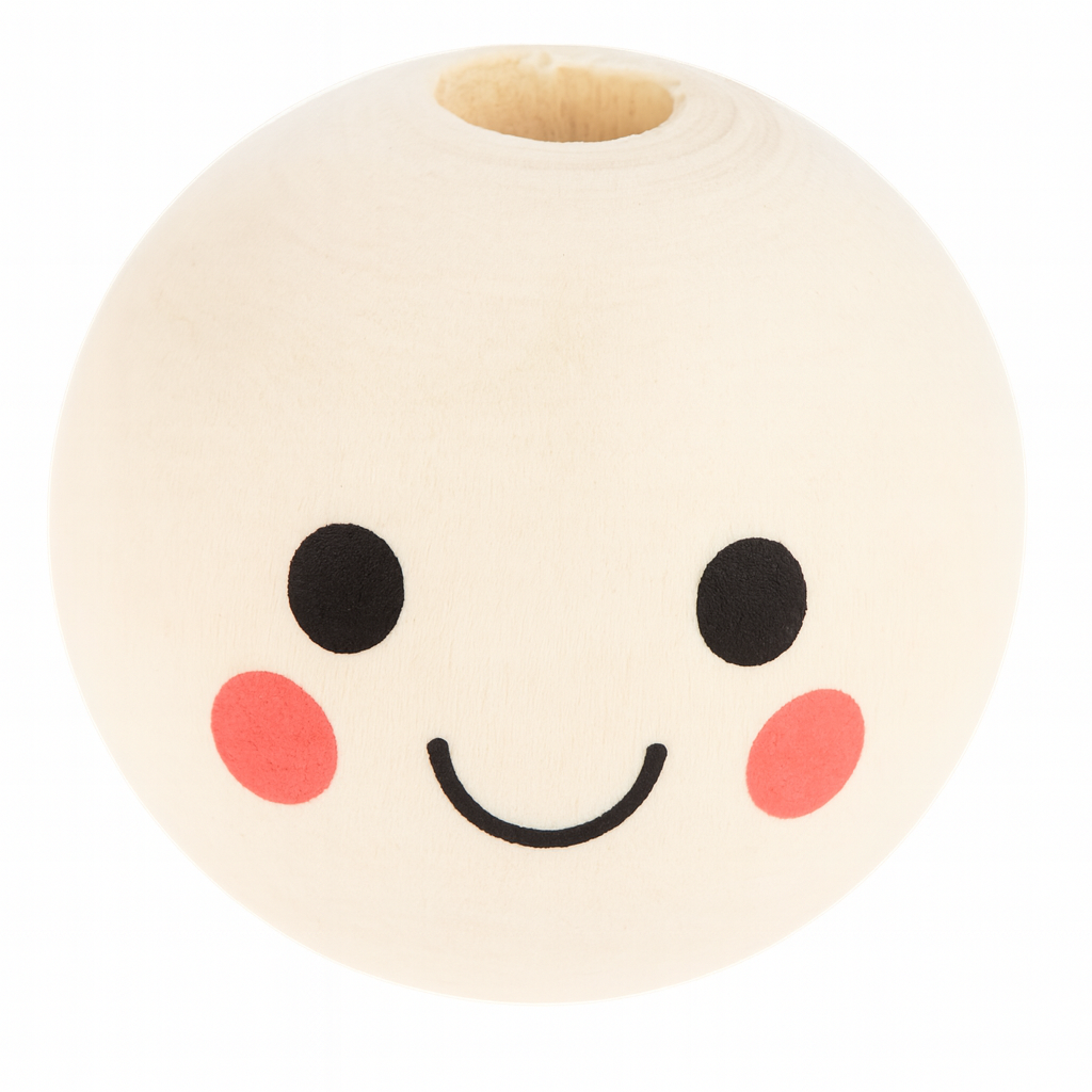 Holzkugeln mit süßen smile Emoji