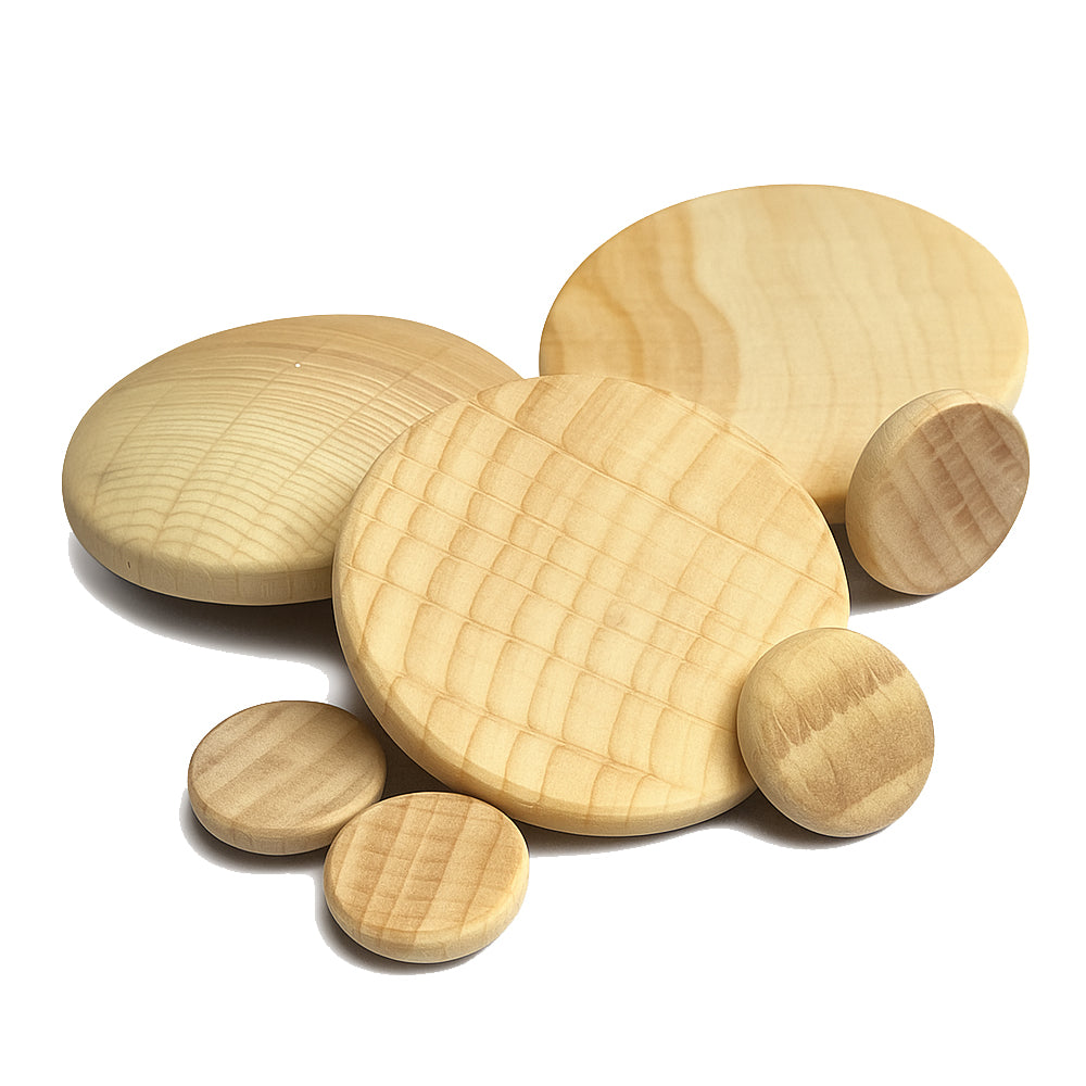 Holzplatine / Linse aus Buchenholz – gebleicht