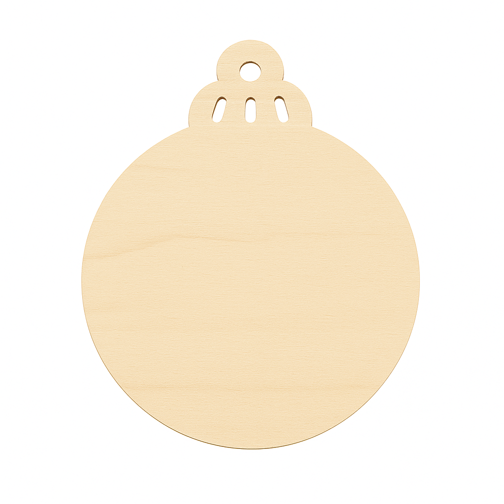 Holz Ornament Scheibe in Christbaumkugel-Form – DIY Rohling für Weihnachtsdeko & handgemachten Christbaumschmuck