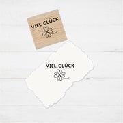 Stempel - Motivstempel - VIEL GLÜCK  mit Kleeblatt - Geschenk - DIY Stempel zum Basteln von Karten, Papier, Stoff, Holz, Dekoration