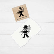 Stempel - Motivstempel - Silvester - Schornsteinfeger - Geschenk - DIY Stempel zum Basteln v. Karten, Papier, Stoff, Holz, Dekoration, Silvester 