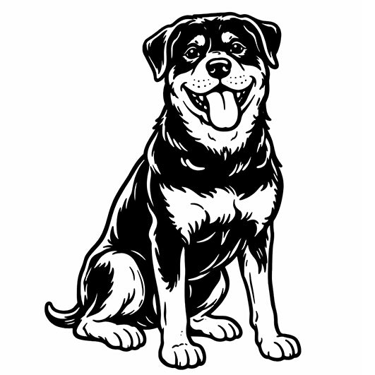 Motivstempel Hund - Rottweiler | Holzstempel - für Schule, DIY, Büro & Kreativprojekte 