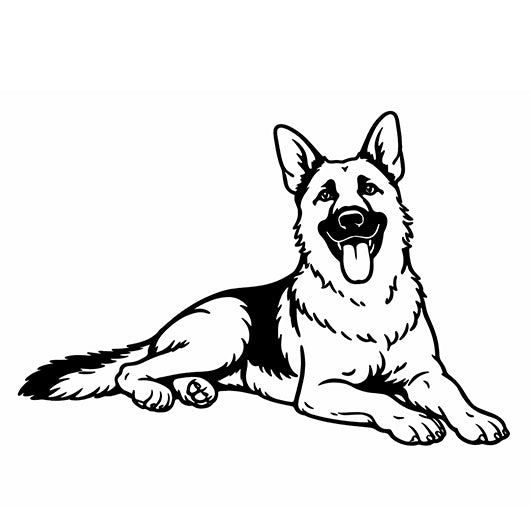 Motivstempel Hund - Schäferhund | Holzstempel - für Schule, DIY, Büro & Kreativprojekte