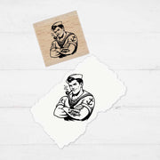 Motivstempel Rockabilly Style - Seemann | Holzstempel - für DIY, Büro & Kreativprojekte, Scrapbooking, Karten, Basteln