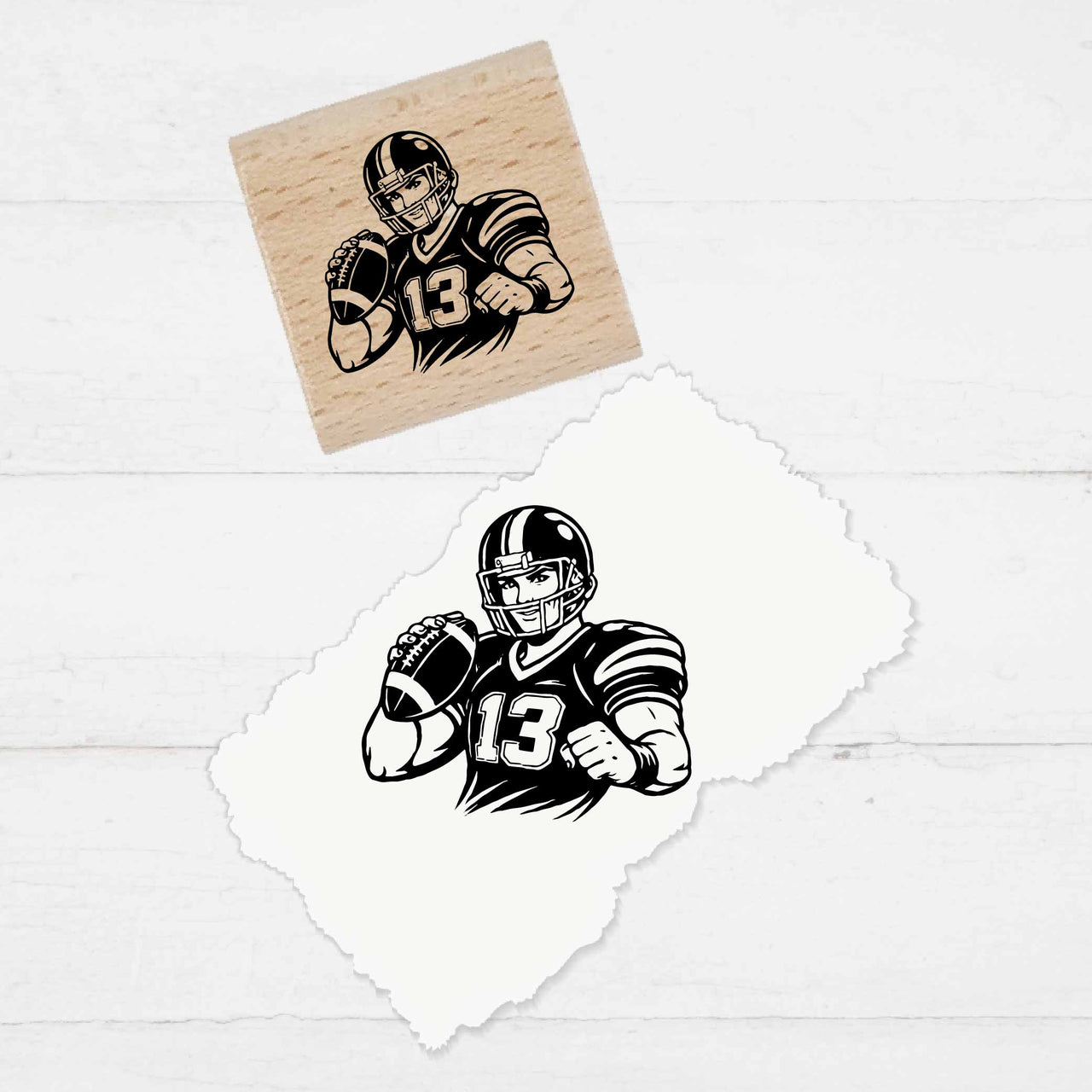 Motivstempel Footballspieler | Holzstempel - für DIY, Büro & Kreativprojekte, Scrapbooking, Karten, Basteln