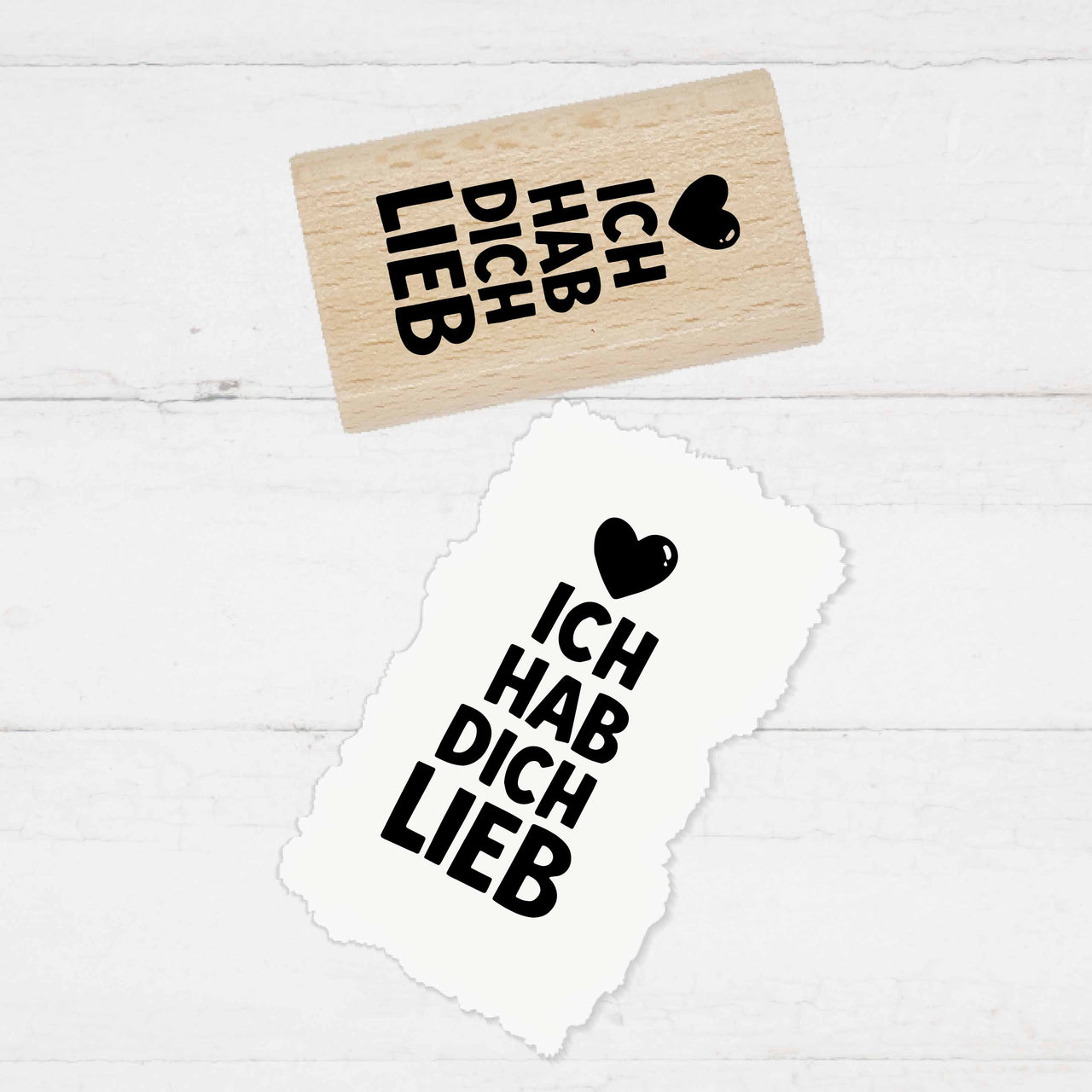 Motivstempel - Textstempel - Ich hab Dich Lieb - , Karten, Geschenke & Scrapbooking, DIY
