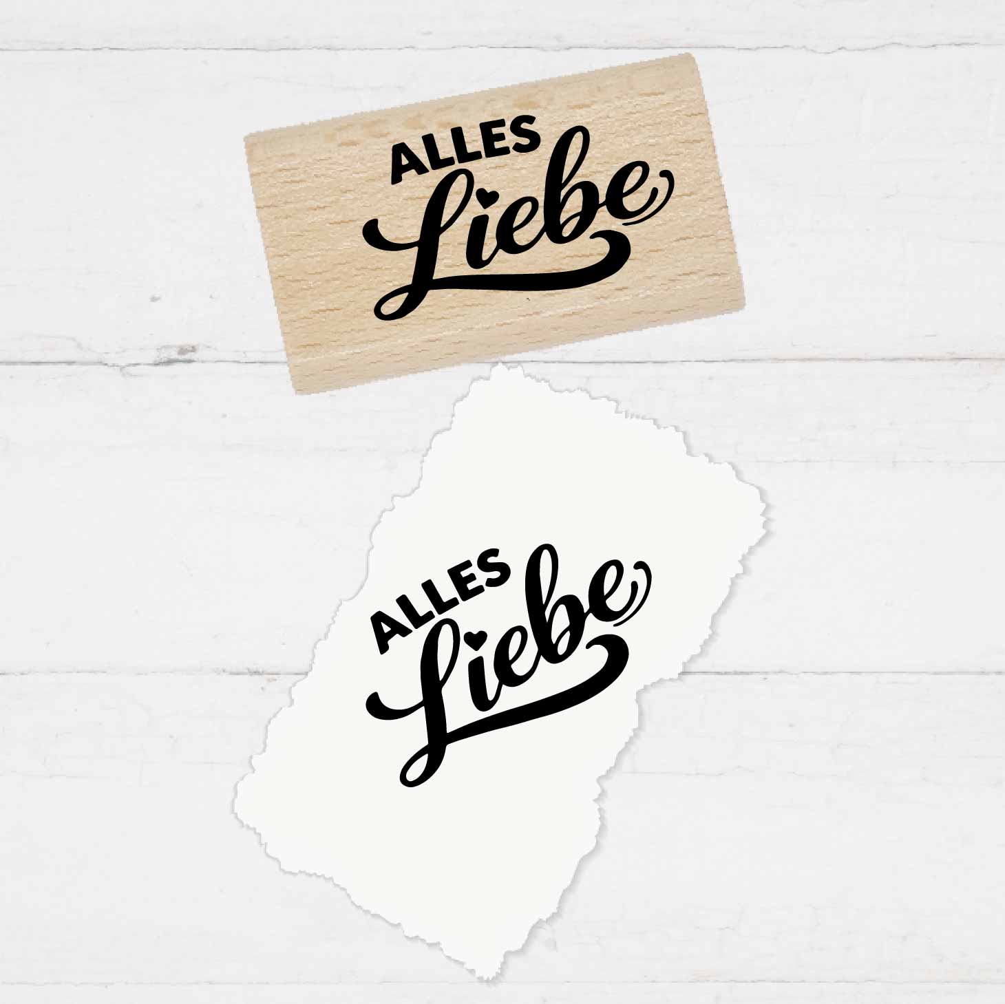 Stempel  - Motivstempel - ALLES Liebe - Geschenk - DIY Stempel zum Basteln von Karten, Papier, Stoff, Holz, Dekoration