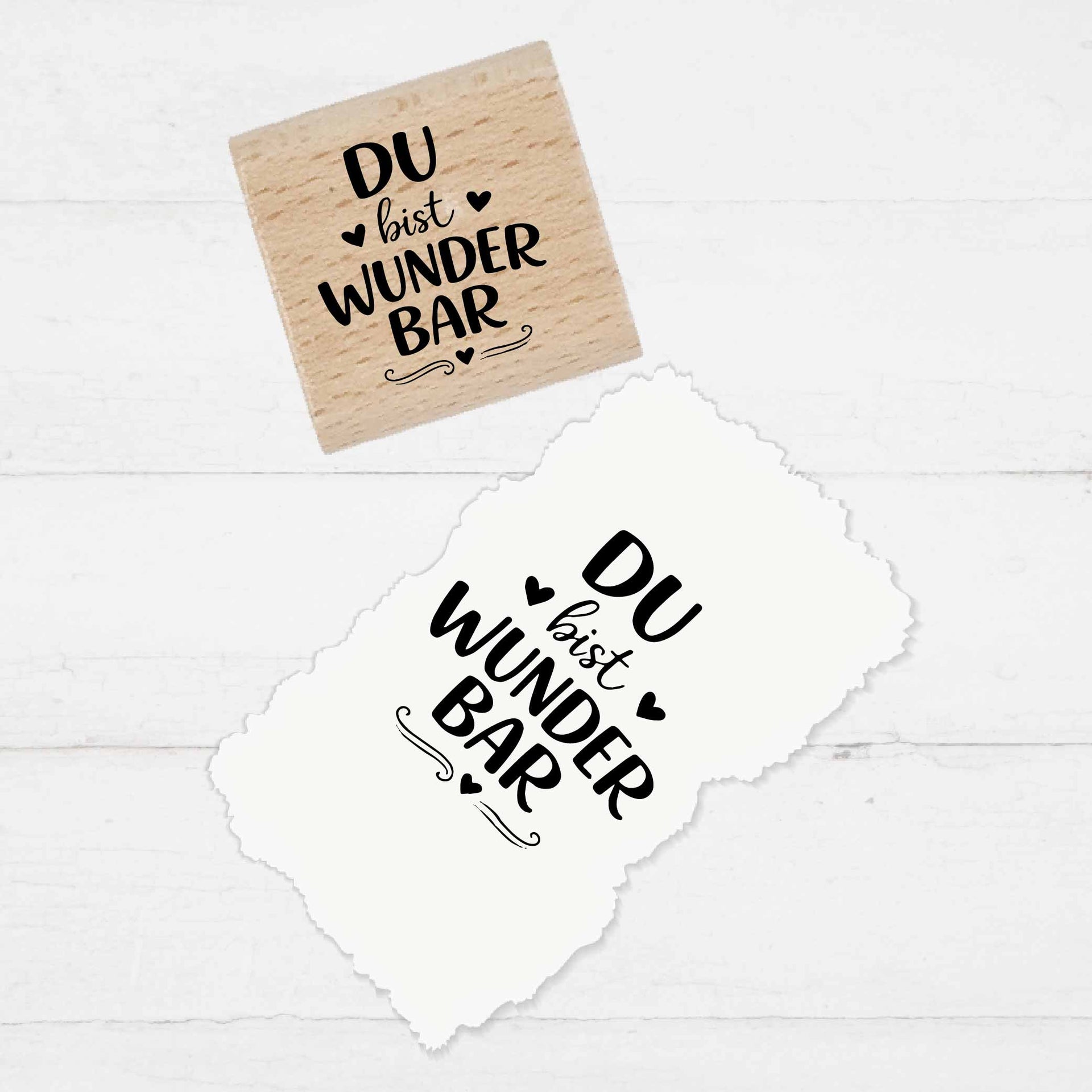 Stempel  - Motivstempel - DU bis WUNDERBAR - Geschenk - DIY Stempel zum Basteln von Karten, Papier, Stoff, Holz, Dekoration 