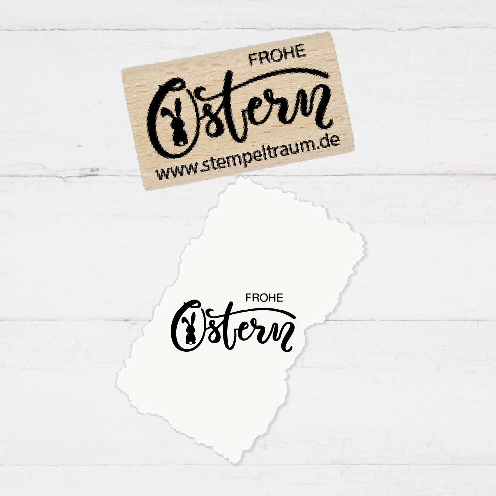 Stempel - Motivstempel - Ostern - Hase - Frohe Ostern, Geschenk - DIY Stempel zum Basteln von Karten, Papier, Stoff, Holz, Dekoration, Fest