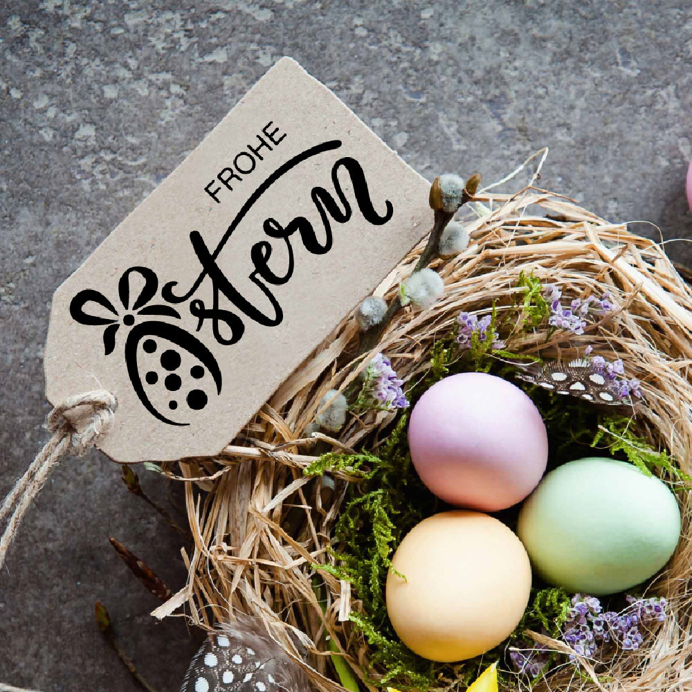 Stempel - Motivstempel - Ostern - Frohe Ostern, Geschenk - DIY Stempel zum Basteln von Karten, Papier, Stoff, Holz, Dekoration, Anhänger