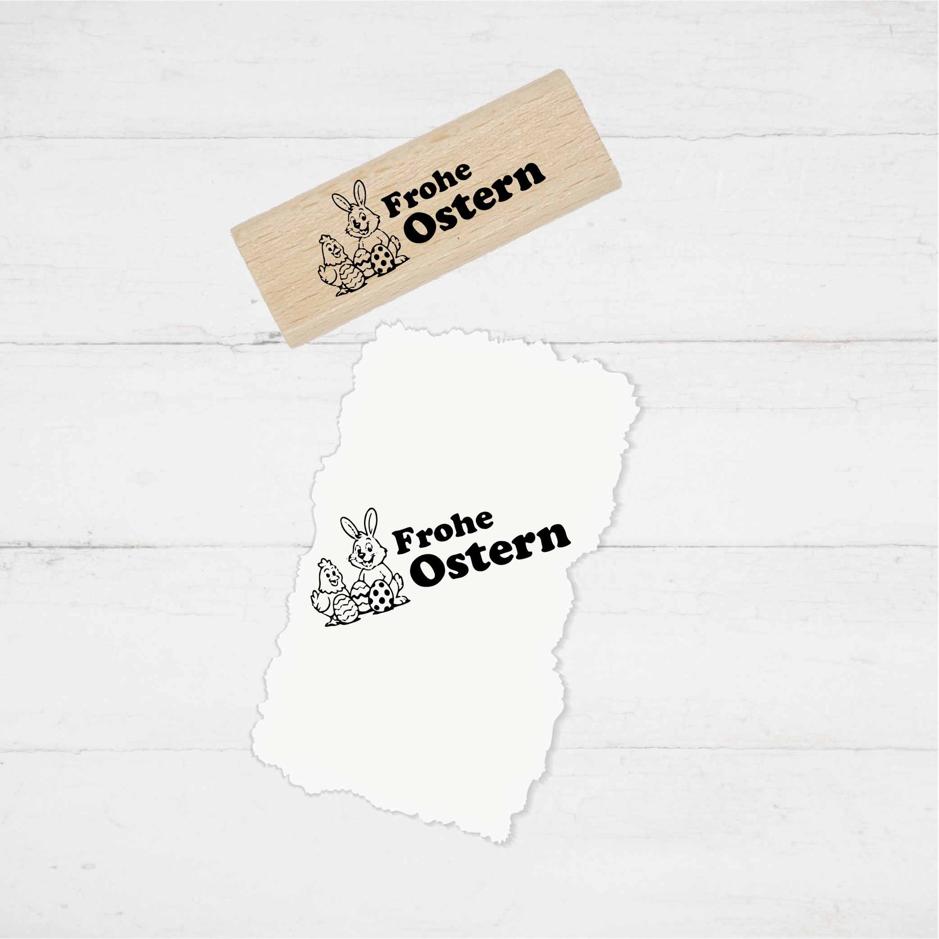 Motivstempel - Ostern- Frohe Ostern – Osterhase mit Huhn, Karten, Geschenke & Scrapbooking