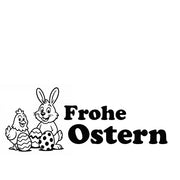 Motivstempel - Ostern- Frohe Ostern – Osterhase mit Huhn, Karten, Geschenke & Scrapbooking